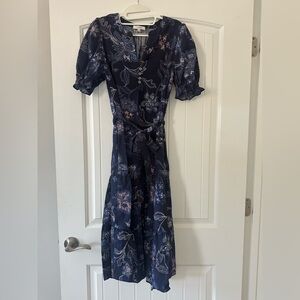 Angels Navy and Pink Floral Maxi Dress